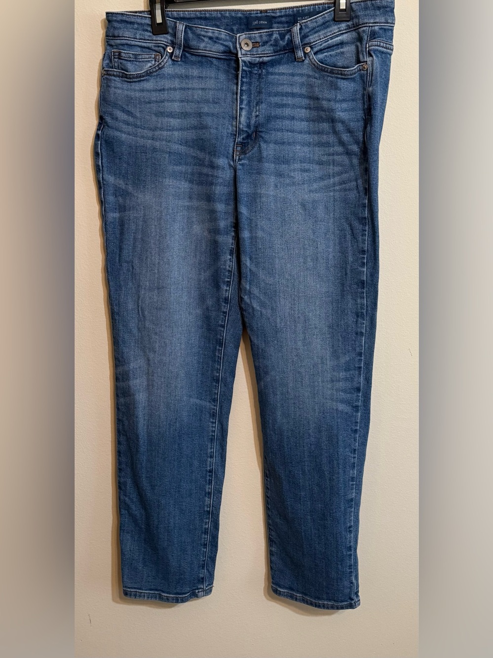 J Jill Relaxed Boyfriend Classic Mid Wash Straight Leg Jeans - Blue 12